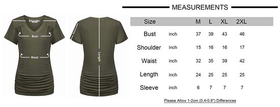 Blouse Top General Size Chart