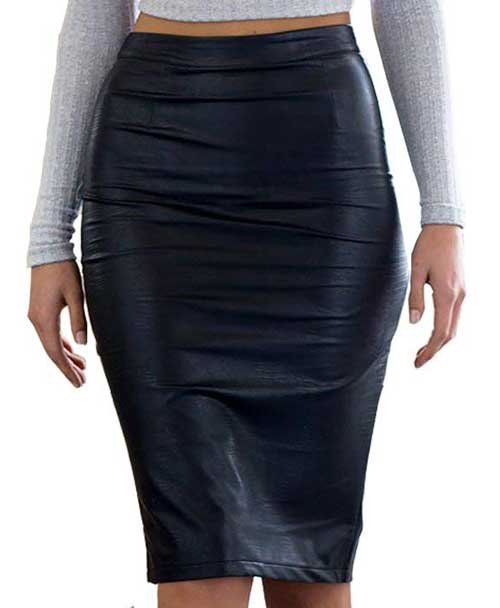 Crossdresser Below Knee Length Skirt Midi Bodycon Pencil Skirt (Large ...