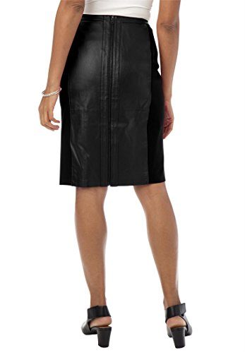 Women’s Plus Size Leather Ponte Knit Knee Length Skirt | Crossdress ...