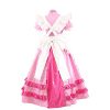 Gocebaby Sissy Maid PVC Lockable Style Long Pink Crossdressing Uniform ...