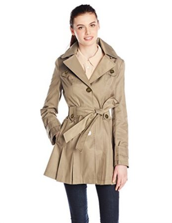 Women’s Single Breasted Belted Trench Coat with Hood | Crossdress Boutique