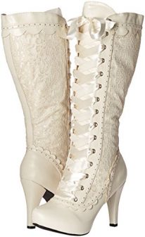 414-Mary Ribbon Lace Up 4″ Heel Boot By Ellie Shoes (Large Sizes – 3 ...