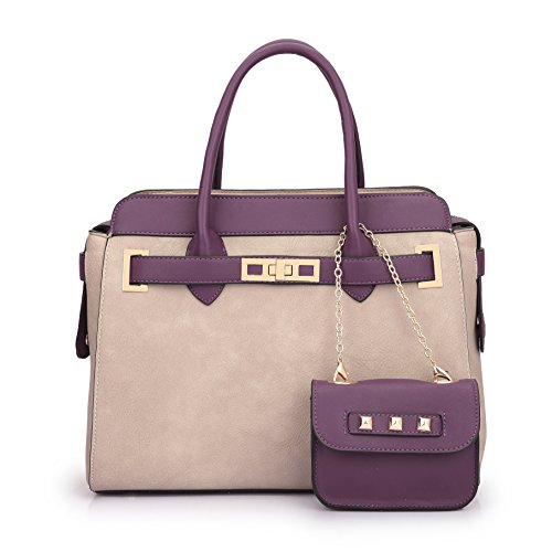 Womens Signature Classic Designer Satchel Handbag With Coin Purse By MMK (19 Colors ...