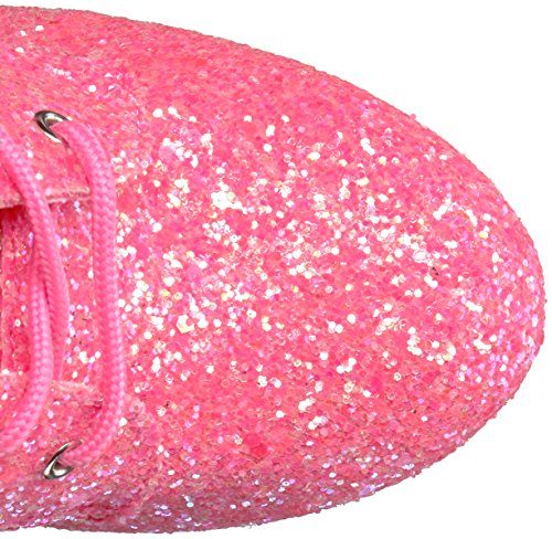 Pleaser Adore-1020G Ankle Boot Neon Pink Glitter (Large Sizes ...