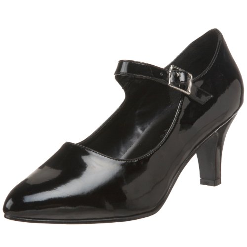 Pleaser Divine-440 Mary Jane Pointed Toe Pump (Larger Sizes – Black or ...