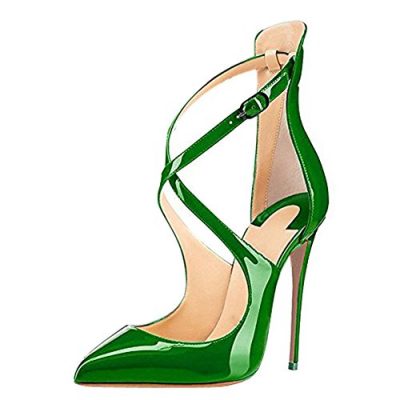 Onlymaker-Ladies-Fashion-Pointed-Toe-High-Slim-Heels-Criss-Cross-Stiletto-Pumps-For-Wedding-Party-Dress-Green-Mirror-5-M-US-0