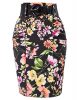 Belle-Poque-Black-Floral-Knee-Length-Pencil-Skirts-Small-KK610-12-0