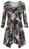 BEPEI-Womens-Floral-34-Sleeve-Tunic-Crew-Neck-Pleated-Asymmetrical-Top-Blouse-0