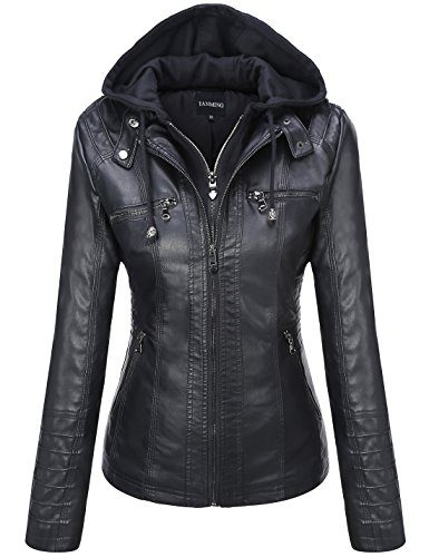 Women’s Hooded Faux Leather Jacket | Crossdress Boutique
