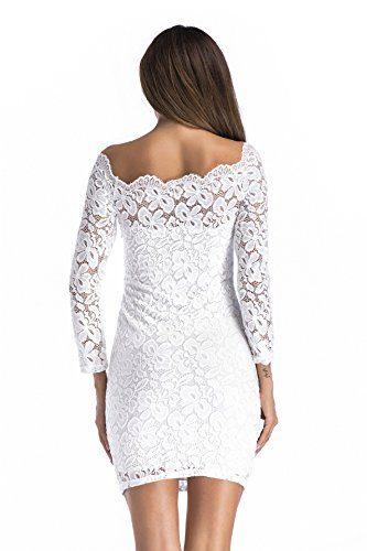 Off The Shoulder Formal Lace Cocktail Party Bodycon Mini Dress (6 ...