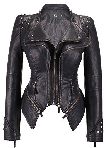 chouyatou-Womens-Fashion-Studded-Perfectly-Shaping-Faux-Leather-Biker-Jacket-0